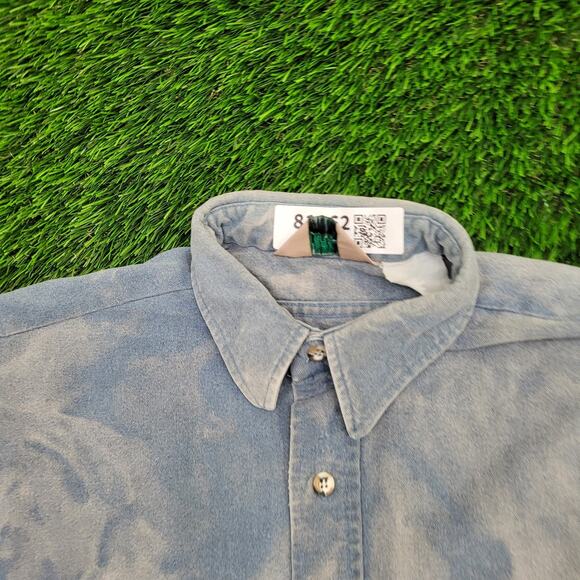 Vintage Winter-Run Button Shirt XL 23x27 Faded Blue Bleached - Picture 3 of 11